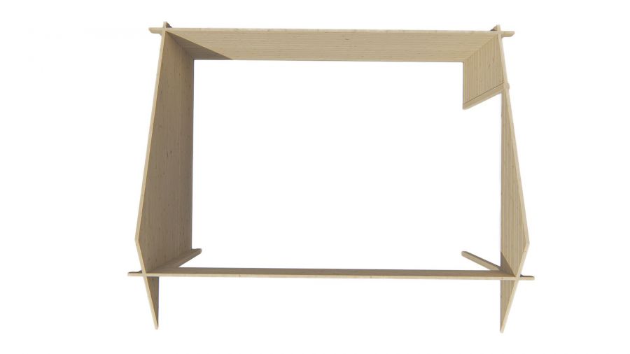 Tuindeco Thüringen Kapschuur 500x350 cm vuren Red class wood geïmpregneerd