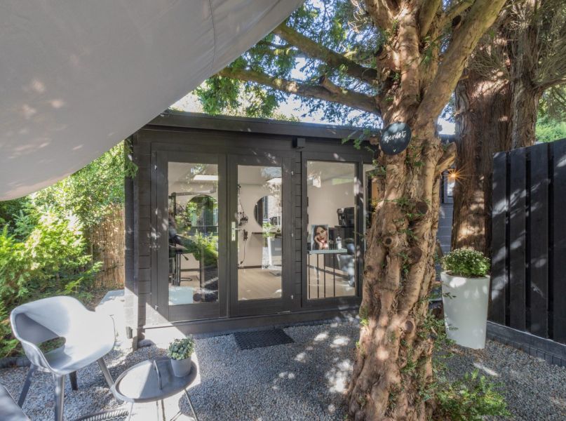 Blokhut - Tuinhuis Flow 2.0 - 595x400 cm - vuren honinggeel geïmpregneerd