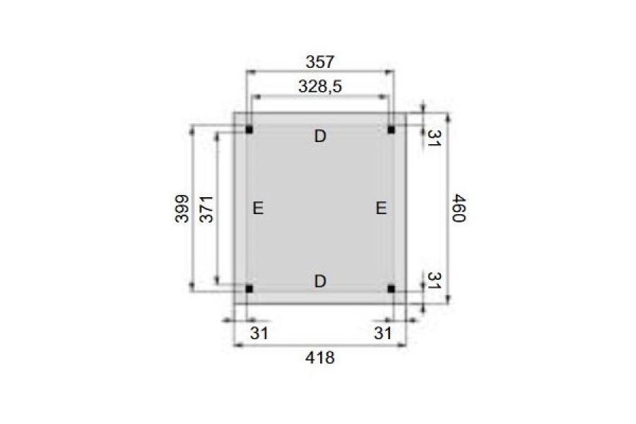 Plattegrond Overkapping Excellent XXL 360x400 cm