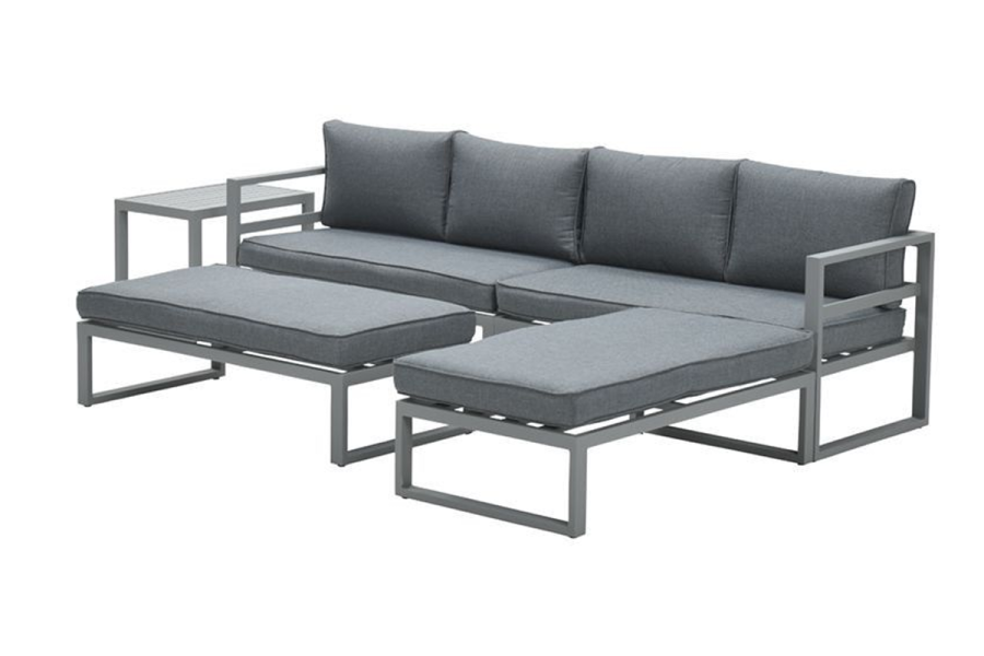 Loungeset Garden Impressions Bretagne 5-delig - carbon black/mystic grey - Showmodel Amersfoort