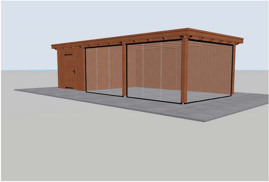 Trendhout Siena overkapping 880x415 cm Lariks/Douglas blank - Totaalpakket