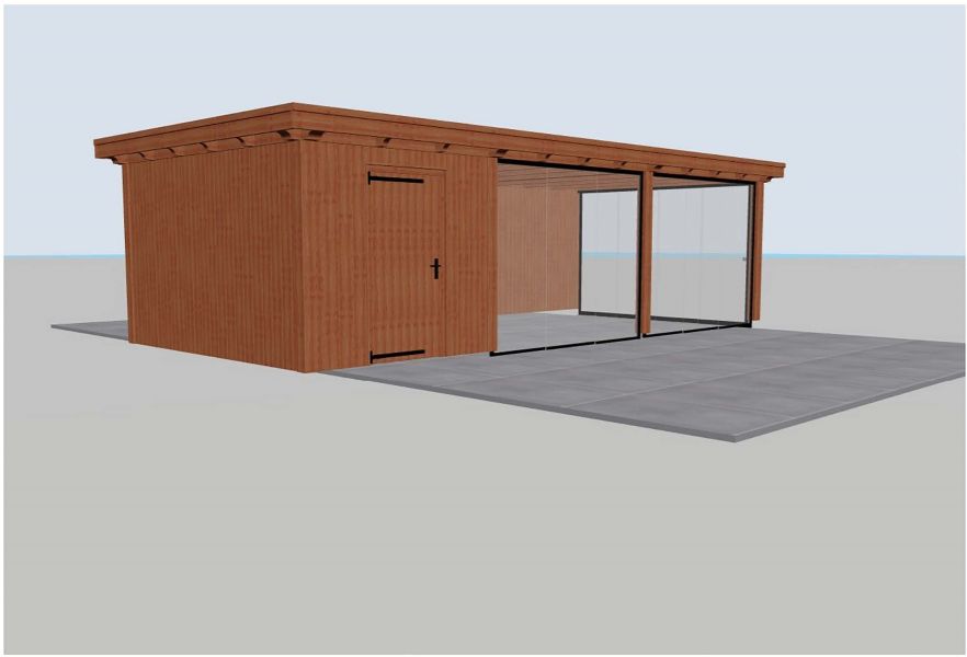 Trendhout Siena overkapping 880x415 cm Lariks/Douglas blank - Totaalpakket