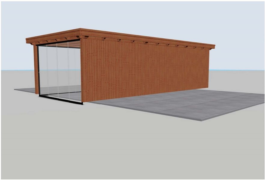 Trendhout Siena overkapping 880x415 cm Lariks/Douglas blank - Totaalpakket