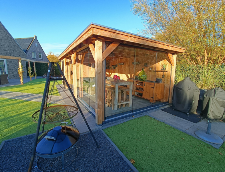 Trendhout Siena overkapping 880x415 cm Lariks/Douglas blank - Totaalpakket