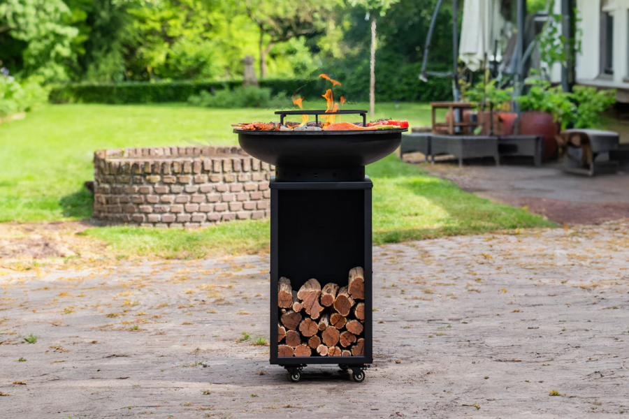 Barbecue Camarada Base Black top Black - incl. houtopslag - Ø70 cm