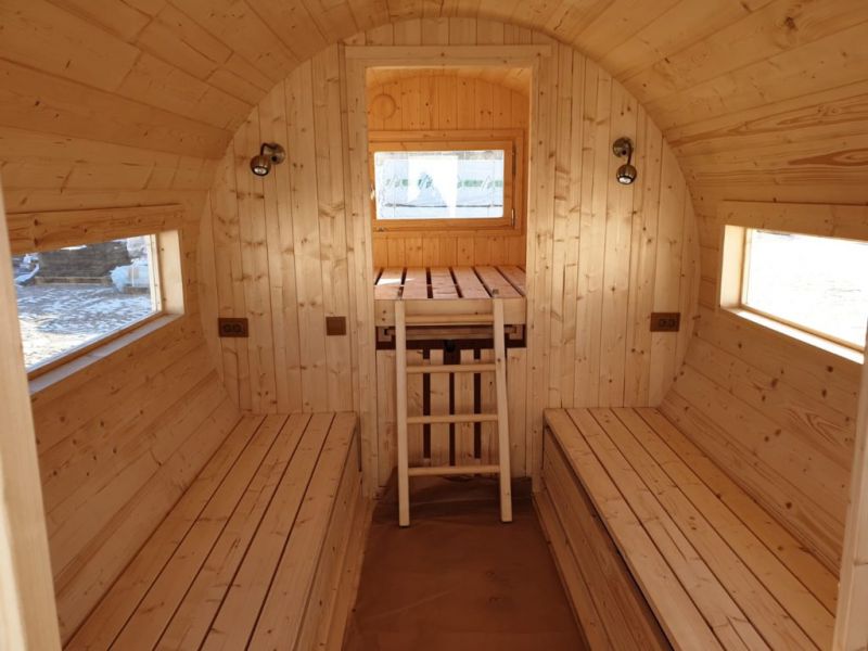 Camping barrel 4.46 Royal Deluxe - 222x423 cm - inclusief dakshingles - thermisch gemodificeerd hout