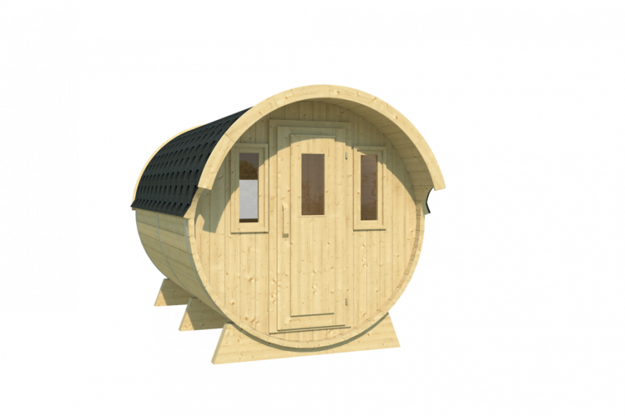 Camping Barrel 3.3 - 215x330 cm - incl. dakshingles - thermisch gemodificeerd hout