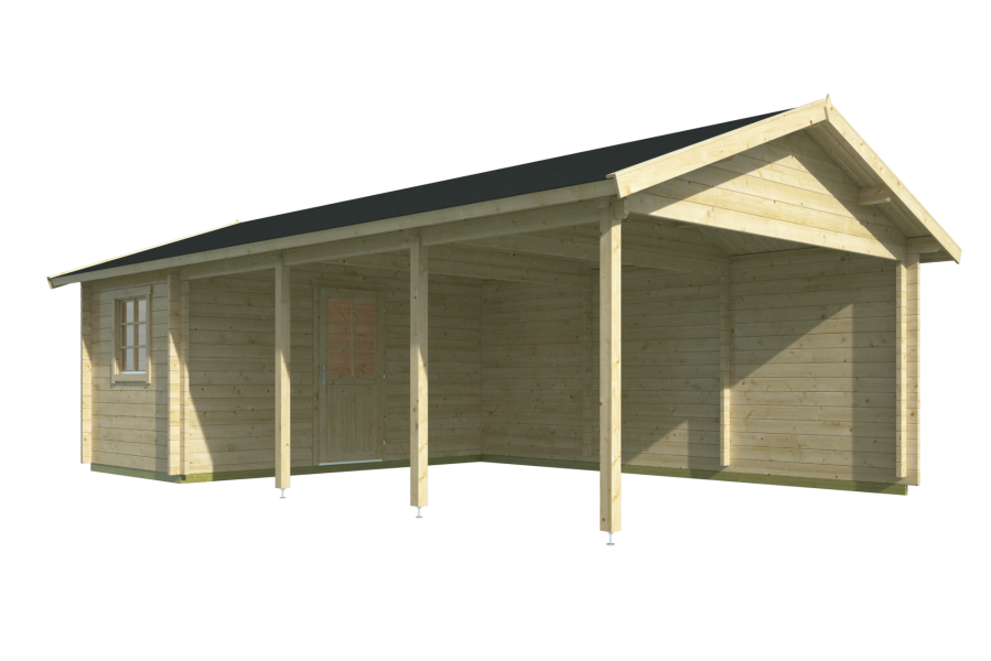 Carport Ever 219+551x430 cm - Grijs geïmpregneerd