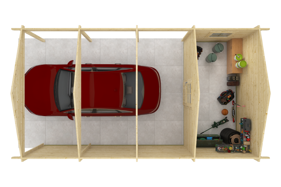 Carport Ever 219+551x430 cm - Grijs geïmpregneerd