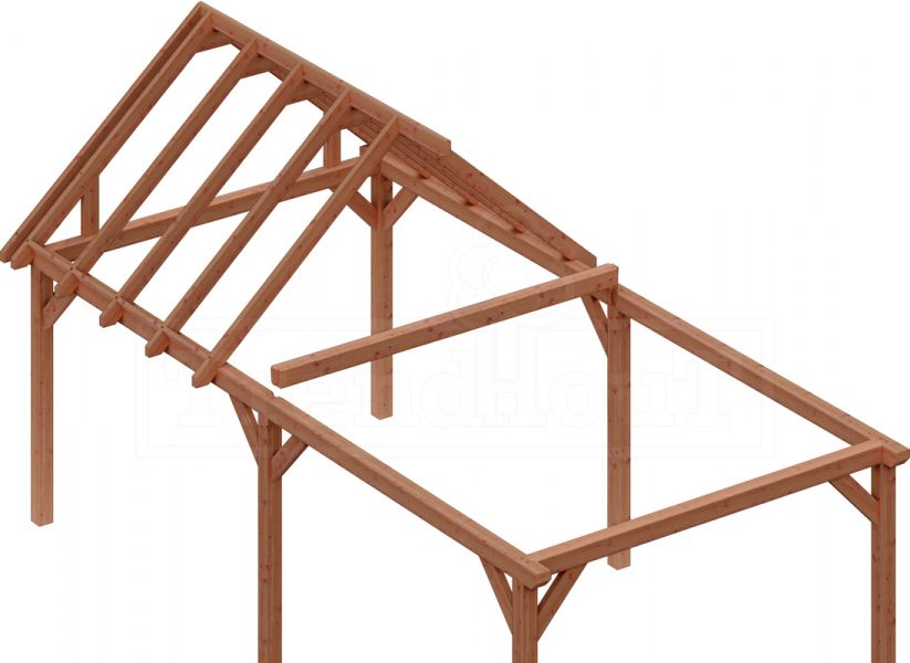 Buitenverblijf zadeldak XL 710x380 cm