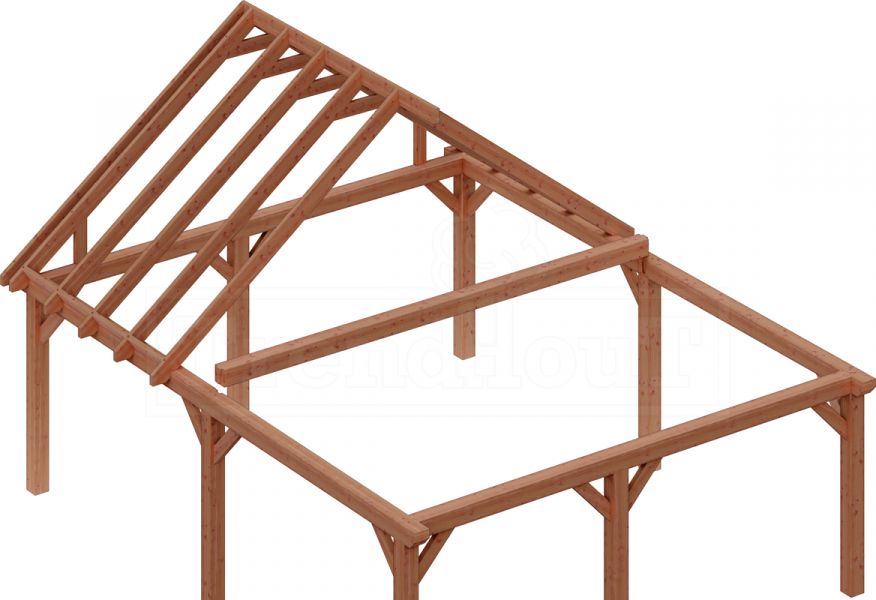 Trendhout Overkapping Zadeldak XXL 770x585 cm