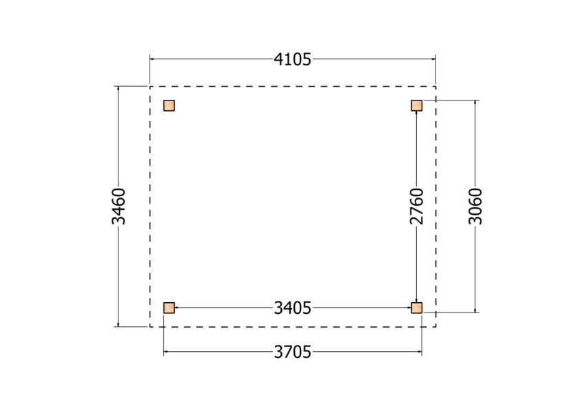 Bouwpakket overkapping 410,5x346 cm fijnbezaagd Douglas
