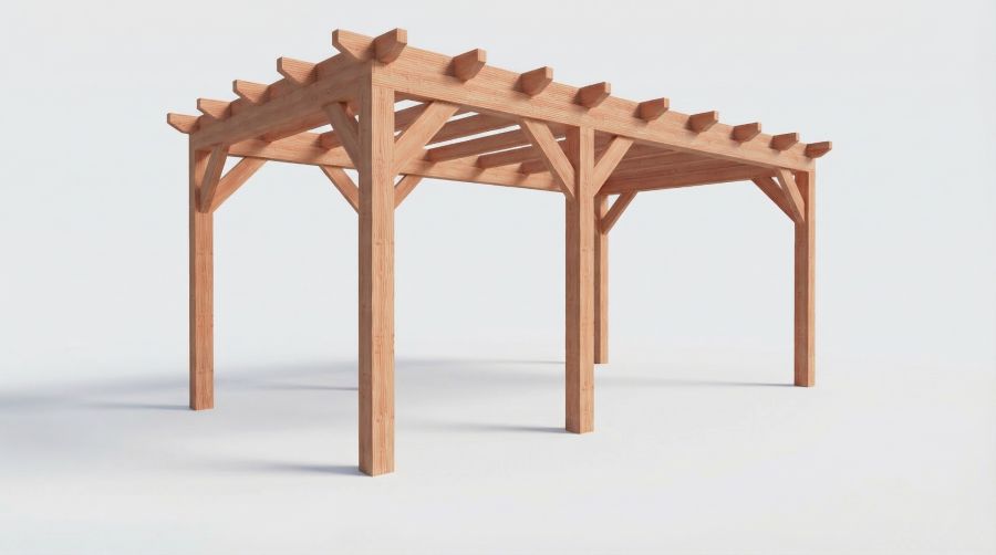 Bouwpakket overkapping 588,5x346 cm fijnbezaagd Douglas