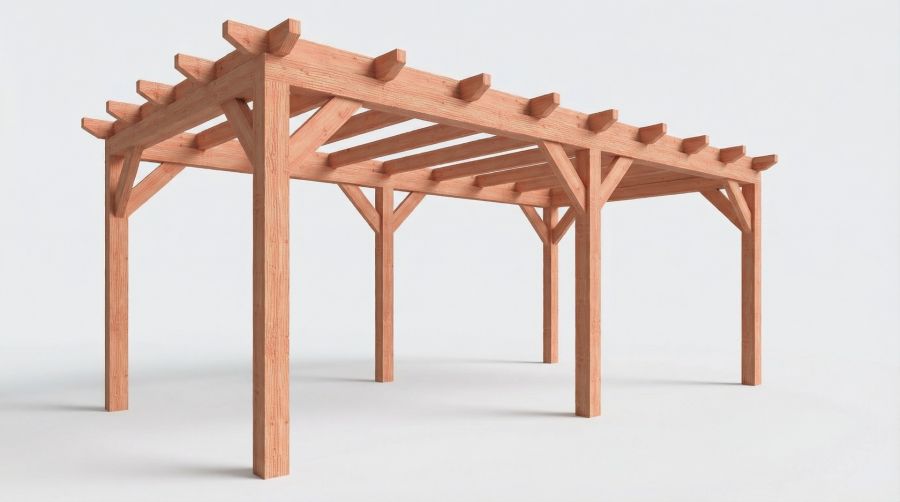 Bouwpakket overkapping 637x346 cm fijnbezaagd Douglas