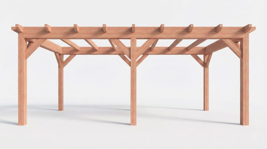 Bouwpakket overkapping 637x346 cm fijnbezaagd Douglas