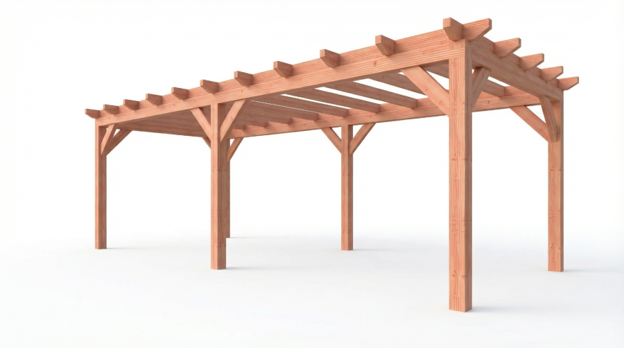 Bouwpakket overkapping 766x346 cm fijnbezaagd Douglas