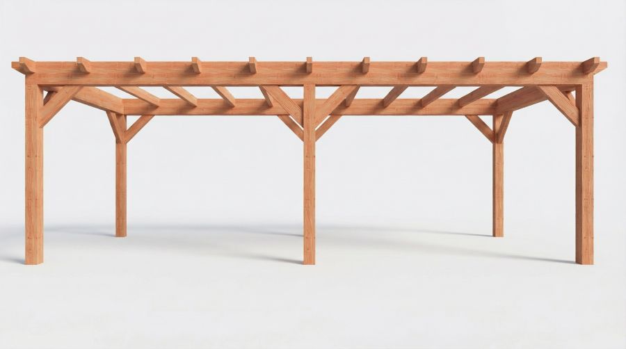 Bouwpakket overkapping 766x346 cm fijnbezaagd Douglas