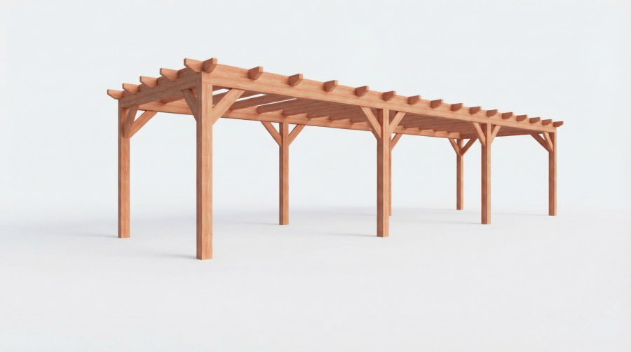 Bouwpakket overkapping 1219x346 cm fijnbezaagd Douglas