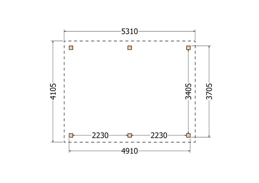 Bouwpakket overkapping 531x410,5 cm fijnbezaagd Douglas