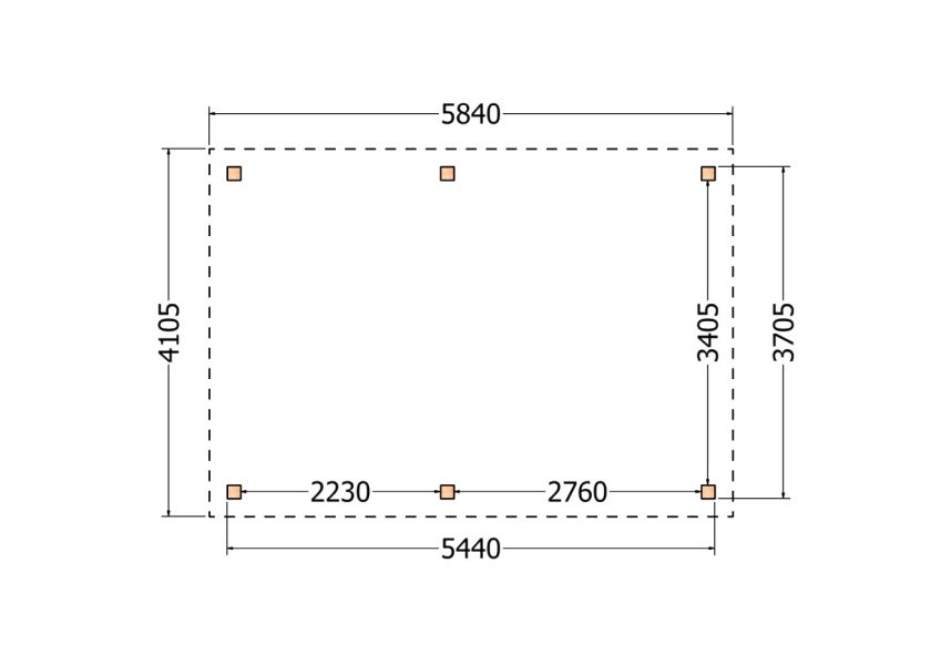 Bouwpakket overkapping 584x410,5 cm fijnbezaagd Douglas