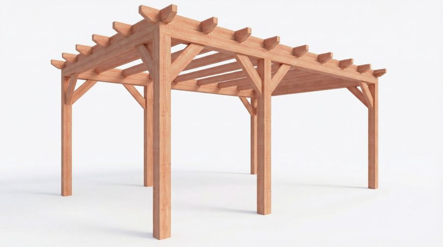 Bouwpakket overkapping 588,5x410,5 cm fijnbezaagd Douglas