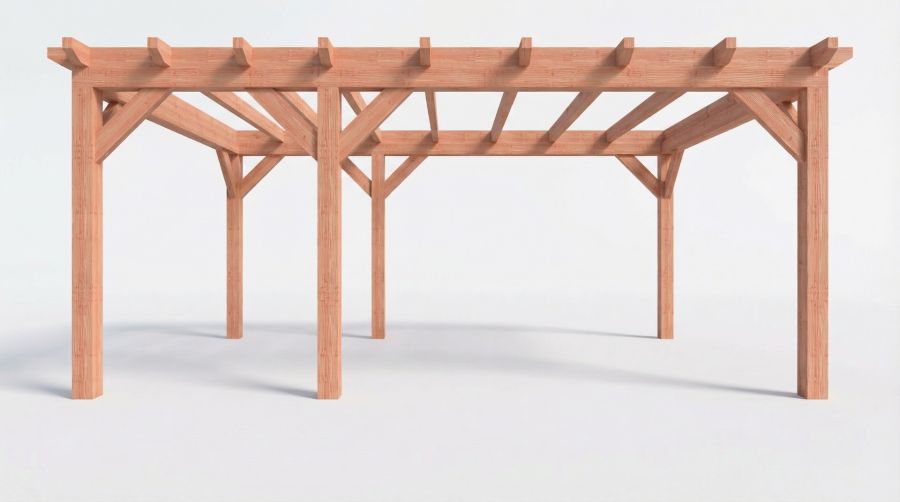 Bouwpakket overkapping 588,5x410,5 cm fijnbezaagd Douglas