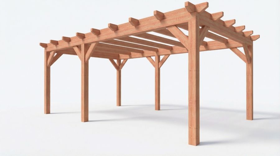 Bouwpakket overkapping 648,5x410,5 cm fijnbezaagd Douglas