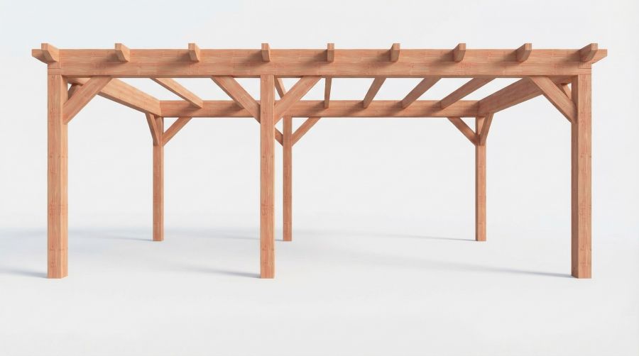 Bouwpakket overkapping 648,5x410,5 cm fijnbezaagd Douglas