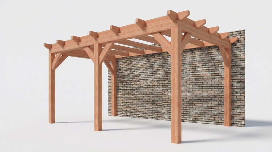 Bouwpakket aanbouwveranda 584x326 cm links fijnbezaagd Douglas