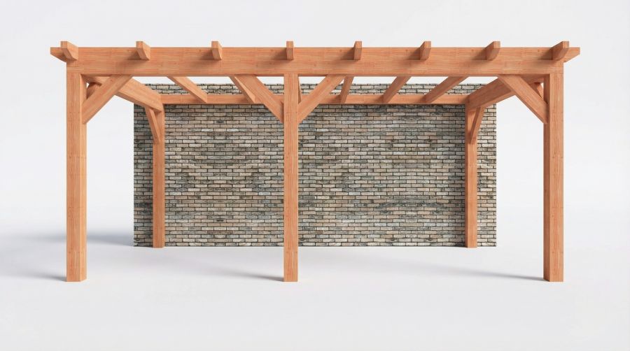 Bouwpakket aanbouwveranda 584x326 cm links fijnbezaagd Douglas