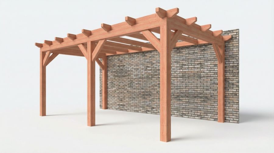 Bouwpakket aanbouwveranda 584x326 cm rechts fijnbezaagd Douglas