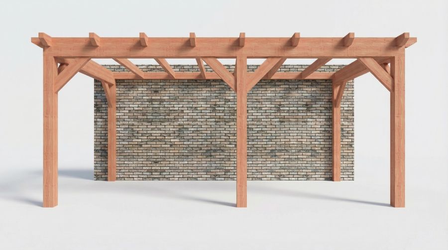 Bouwpakket aanbouwveranda 584x326 cm rechts fijnbezaagd Douglas