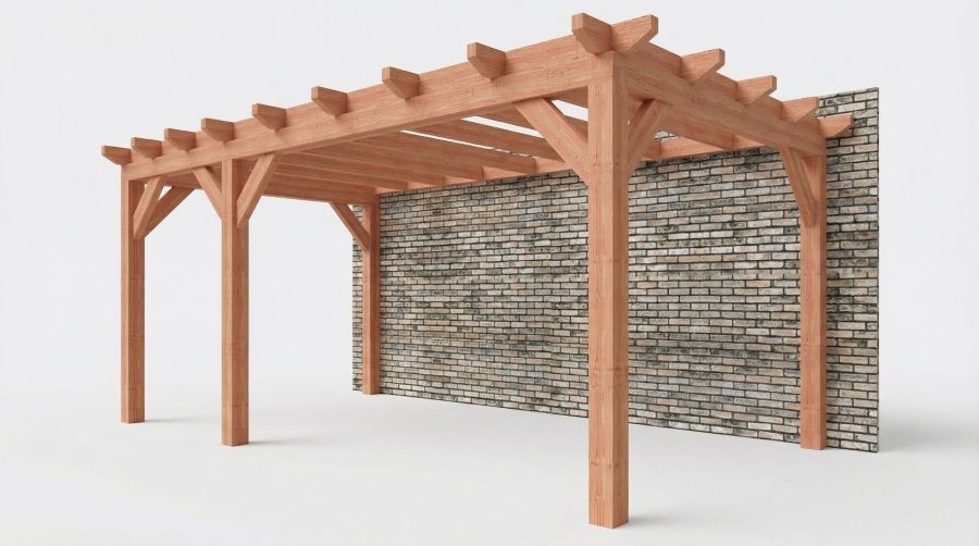 Bouwpakket aanbouwveranda 588,5x326 cm links fijnbezaagd Douglas