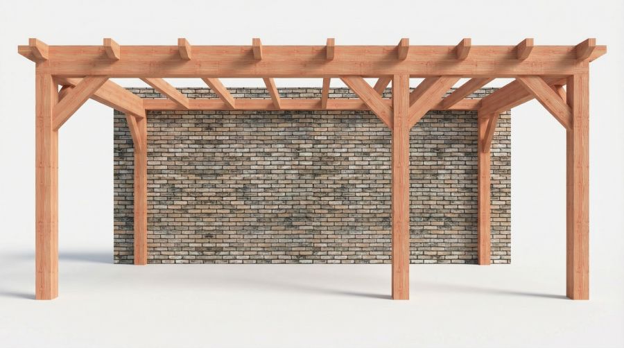 Bouwpakket aanbouwveranda 588,5x326 cm rechts fijnbezaagd Douglas