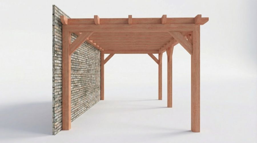 Bouwpakket aanbouwveranda 637x326 cm fijnbezaagd Douglas