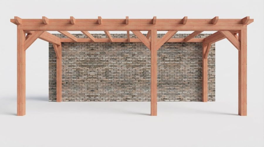 Bouwpakket aanbouwveranda 648,5x326 cm rechts fijnbezaagd Douglas