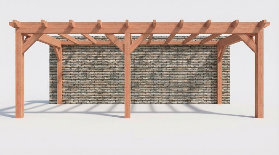 Bouwpakket aanbouwveranda 701,5x326 cm links fijnbezaagd Douglas