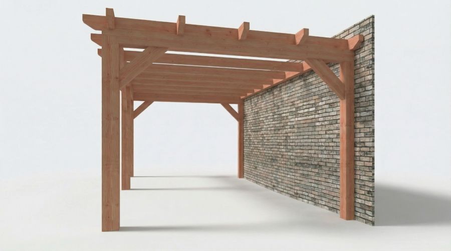Bouwpakket aanbouwveranda 701,5x326 cm links fijnbezaagd Douglas