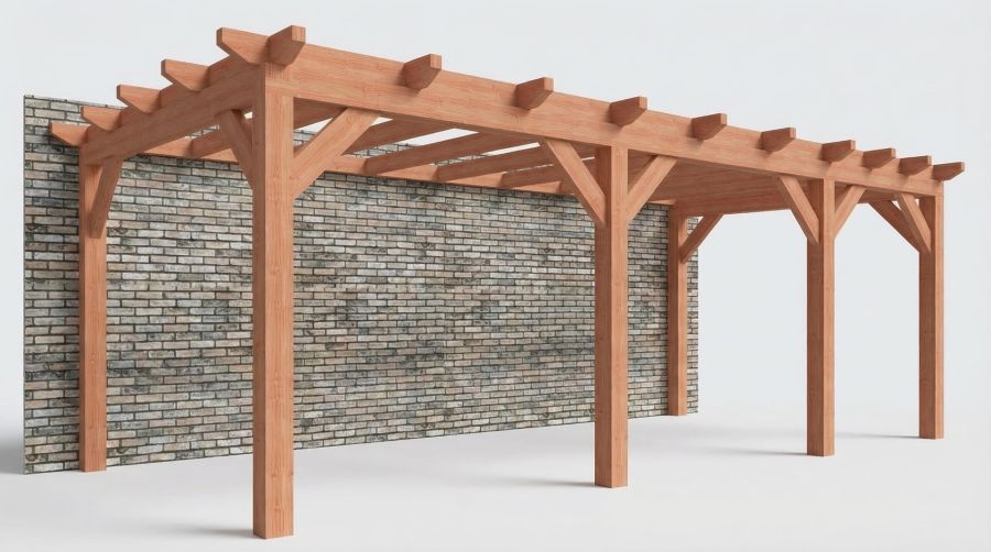 Bouwpakket aanbouwveranda 709x326 cm rechts fijnbezaagd Douglas