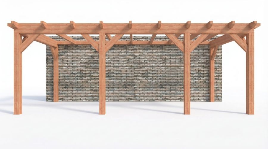 Bouwpakket aanbouwveranda 709x326 cm rechts fijnbezaagd Douglas