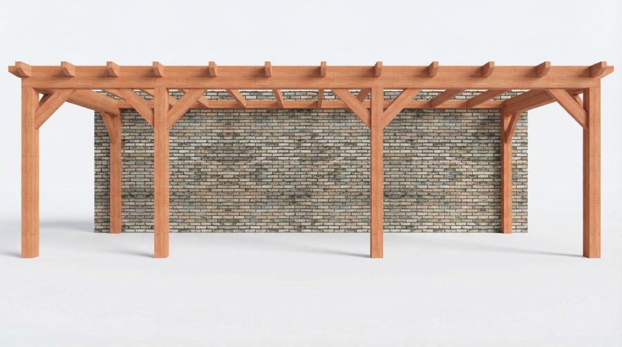 Bouwpakket aanbouwveranda 815x326 cm links fijnbezaagd Douglas