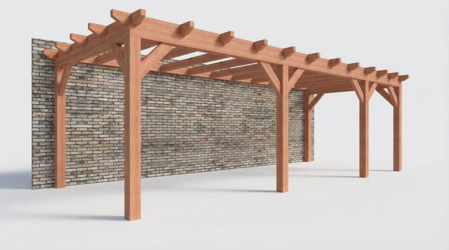 Bouwpakket aanbouwveranda 815x326 cm rechts fijnbezaagd Douglas