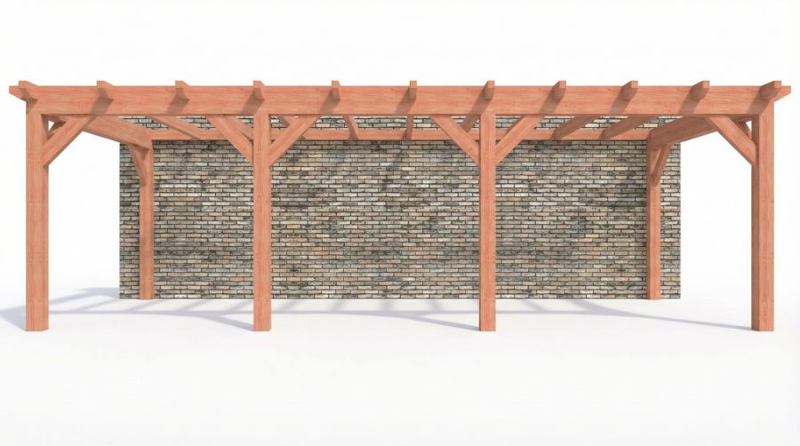 Bouwpakket aanbouwveranda 822x326 cm rechts fijnbezaagd Douglas