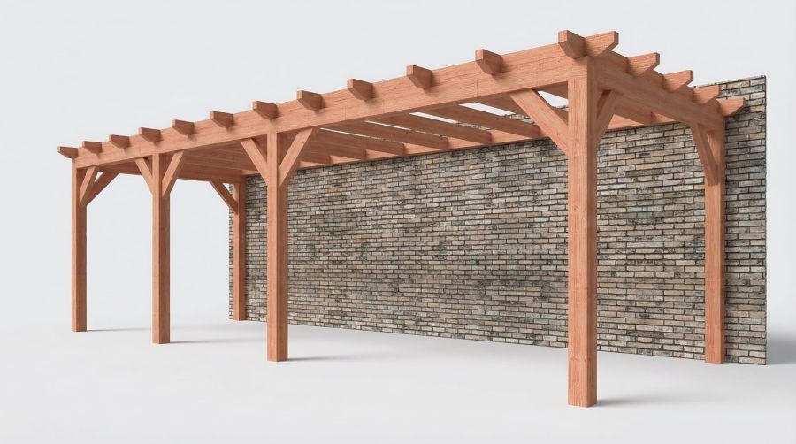 Bouwpakket aanbouwveranda 886,5x326 cm rechts fijnbezaagd Douglas