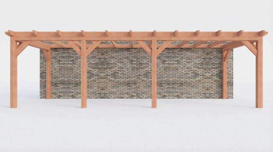 Bouwpakket aanbouwveranda 886,5x326 cm rechts fijnbezaagd Douglas