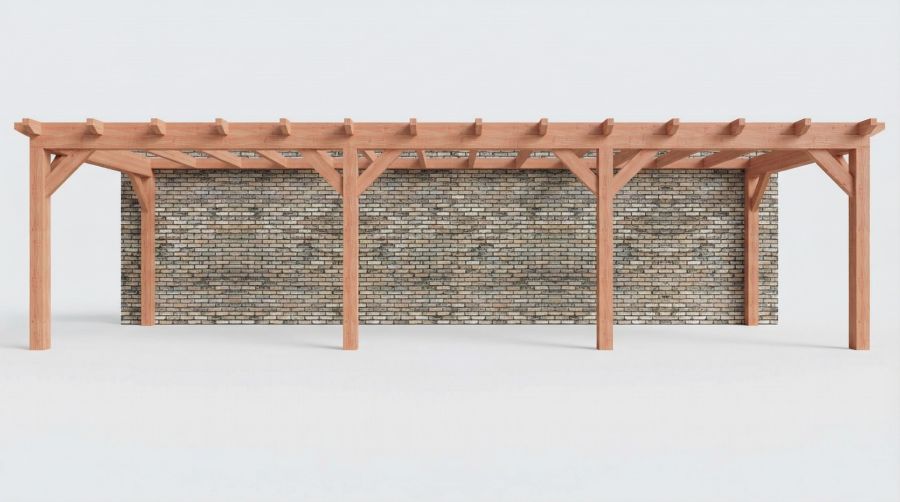Bouwpakket aanbouwveranda 992,5x326 cm links fijnbezaagd Douglas
