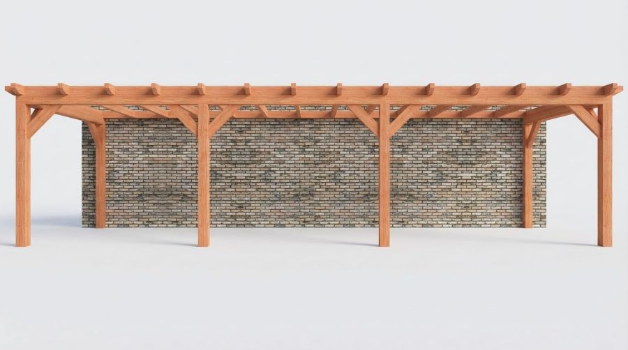 Bouwpakket aanbouwveranda 992,5x326 cm rechts fijnbezaagd Douglas
