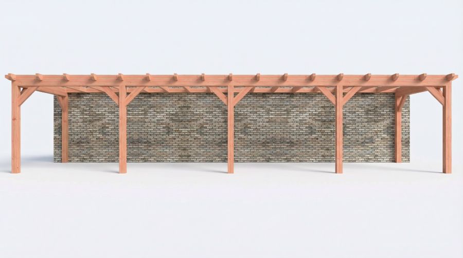 Bouwpakket aanbouwveranda 1219x326 cm fijnbezaagd Douglas