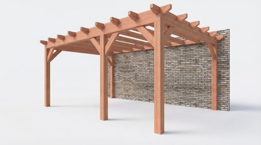 Bouwpakket aanbouwveranda 588,5x390,5 cm rechts fijnbezaagd Douglas