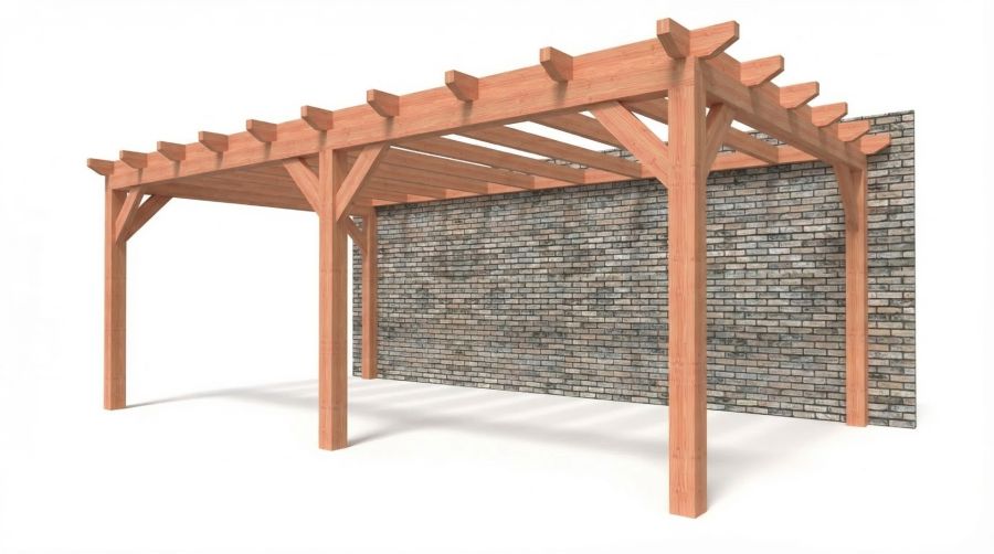 Bouwpakket aanbouwveranda 701,5x390,5 cm rechts fijnbezaagd Douglas